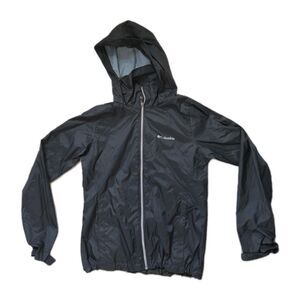 Columbia Switchback IV Rain Jacket Womens Small Black Hooded Lightweight EUC